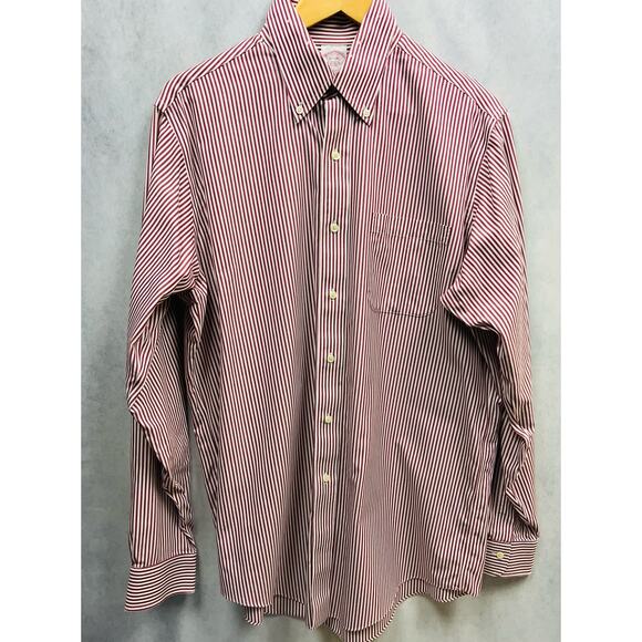 Brooks Brothers Mens Striped Long Sleeve Button Down Shirt Size 15.5 - Picture 1 of 6